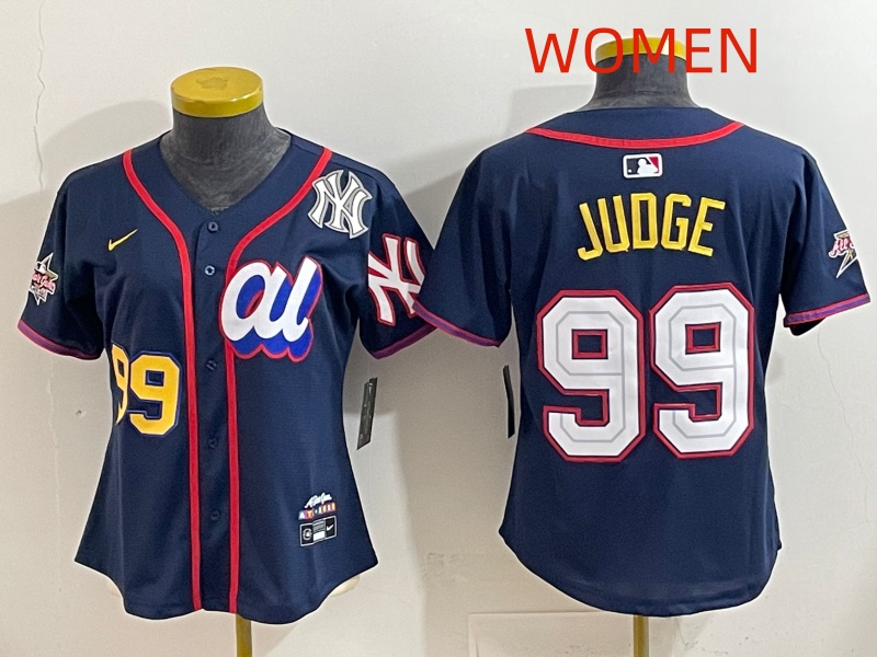Women 2025 New York Yankees #99 Judge dark Blue All star Nike MLB Jersey style 0022